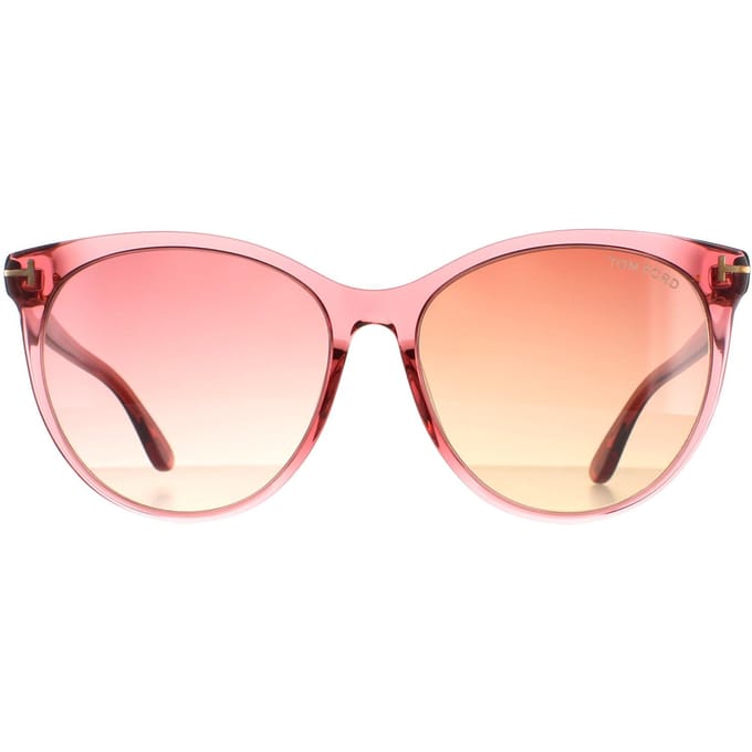 Tom Ford Round Dames Shiny Transparant Antique Pink Pink Gradiënt Maxim FT0787