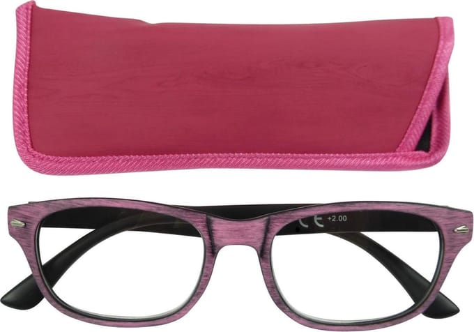 Lilly&June Leesbril Brushed Roze +2 - Met Bijpassend Etui