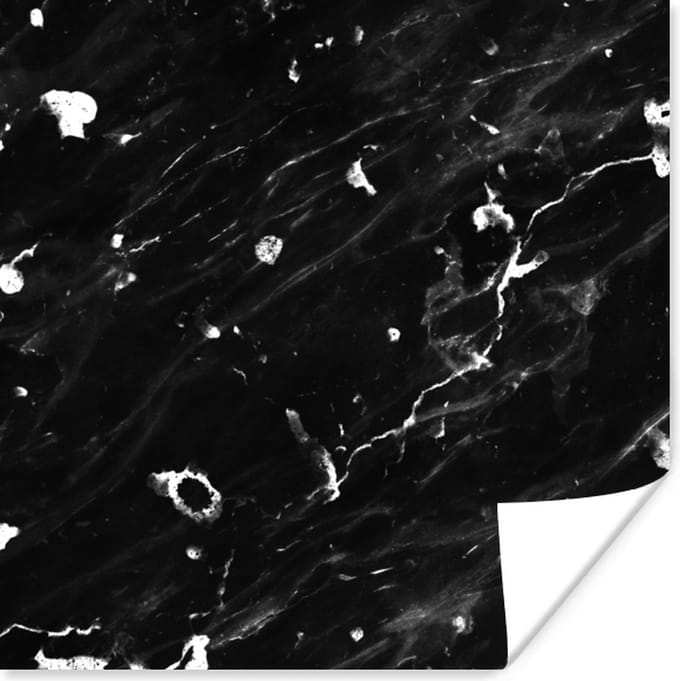 Poster Marmer - Stenen - Wit - 100x100 cm XXL