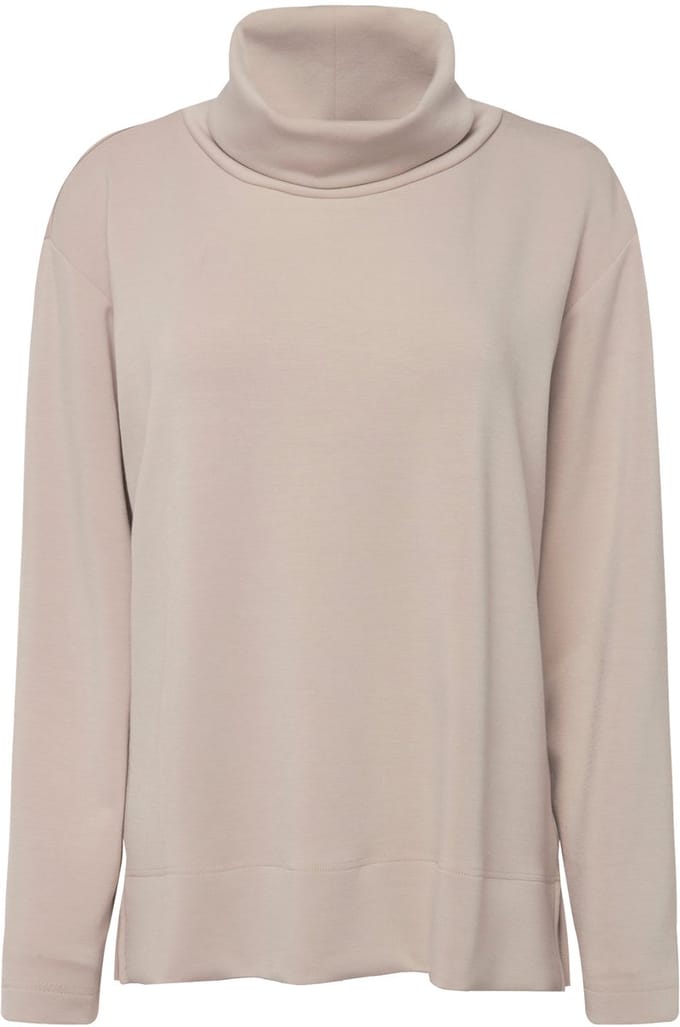 Laurasøn - Dames - Sweatshirt col lange mouw - Grijsbeige - Maat M