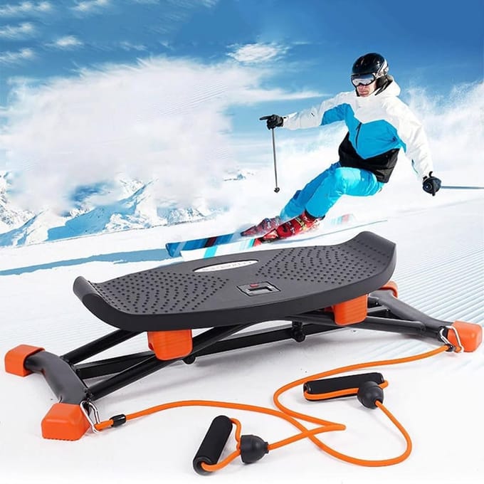 Ski Trainingsmachine - Mini Stepper - Lichaamstraining - Stille Glijbeweging - 77x32x17cm - Oranje