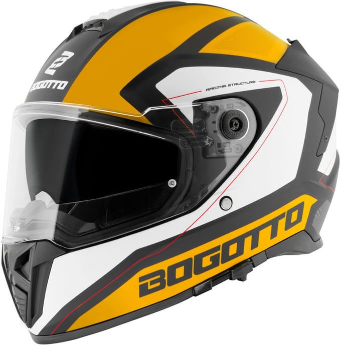Bogotto FF122 BGT Wit Geel Integraalhelm - Helm