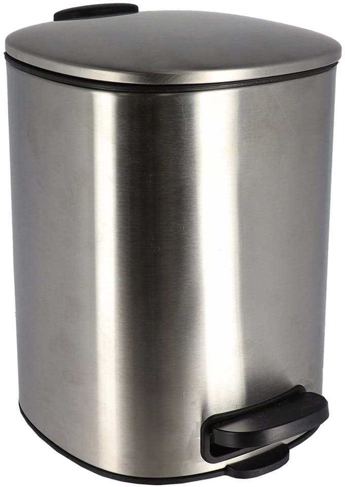 Tendance Badkamer prullenbak/pedaalemmer Elegance - soft close - chrome - 5 liter - metaal