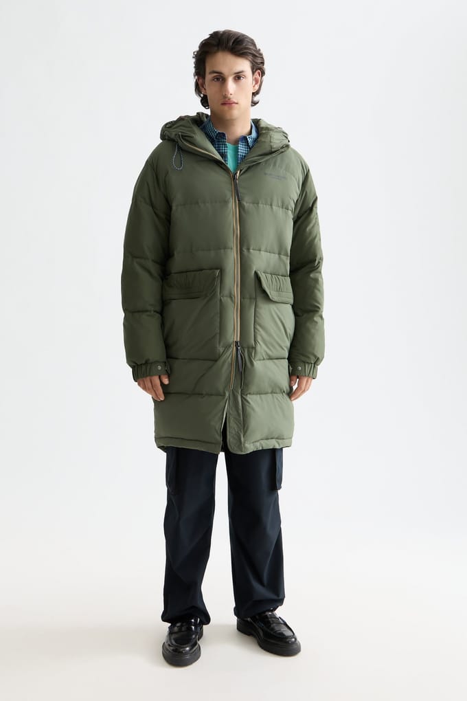 Scotch & Soda Long Puffer Jacket Thyme Größe: M | Winterjacken Outlet | Herren
