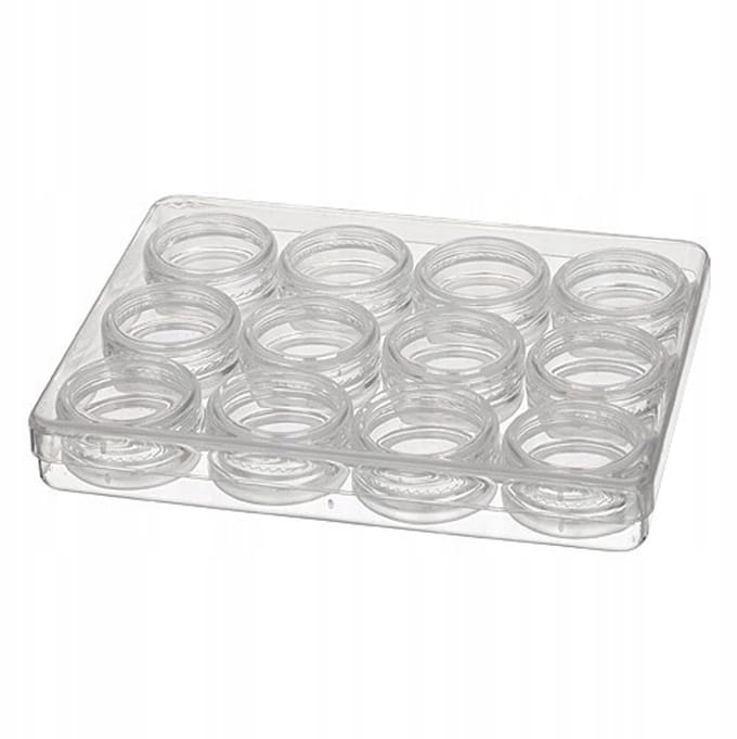SP06 Standaard Opbergdoos met 12 Ronde Schroefdop Potjes