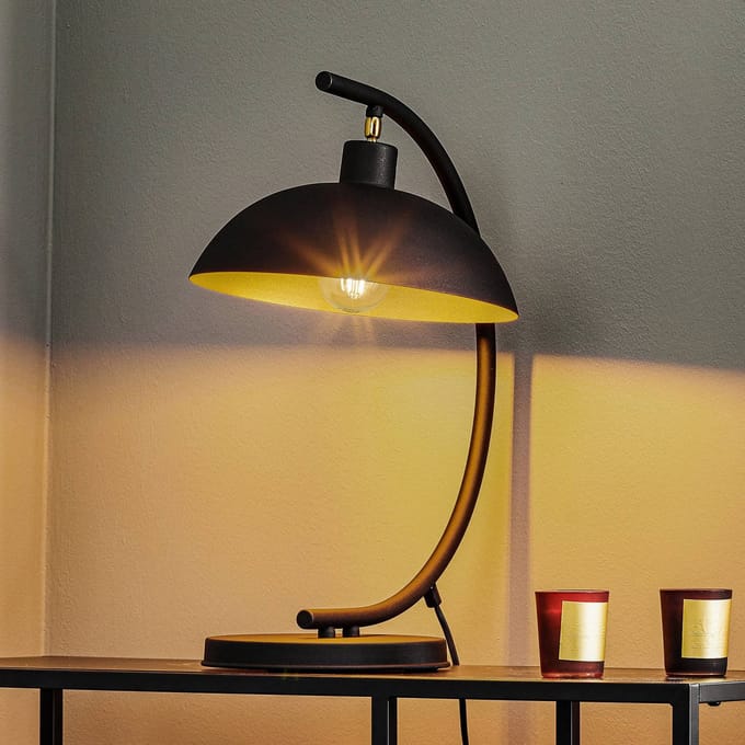 ALDEX Tafellamp 1036, 1-lamp, zwart-goud