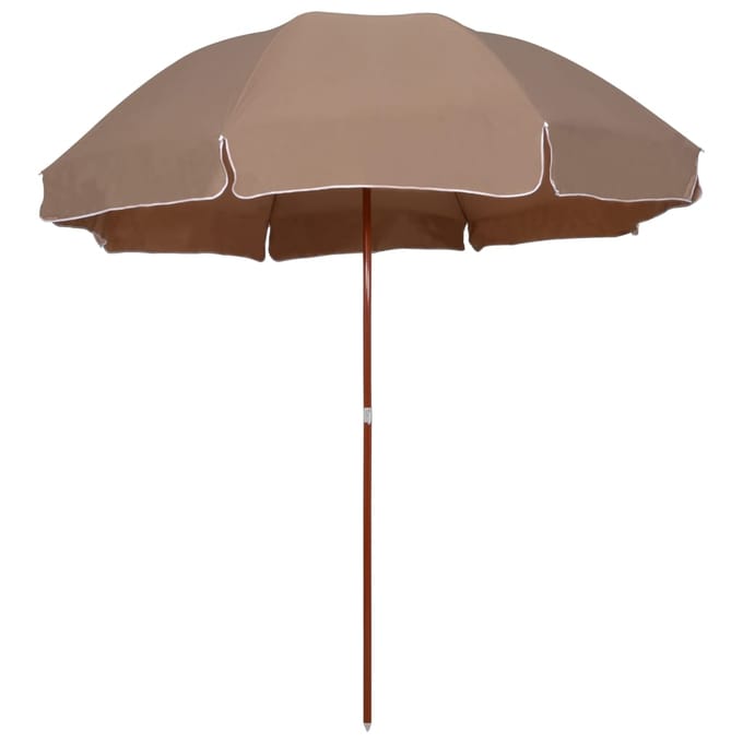 vidaXL - Parasol - met - stalen - paal - 300 - cm - taupe
