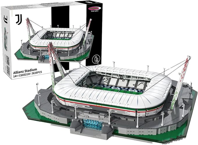 Jamara Constructiespeelgoed - 402905 - CaDA Bricks - Juventus - Allianz Stadium met LED - Voetbalstadion Bouwstenen set - 1:410