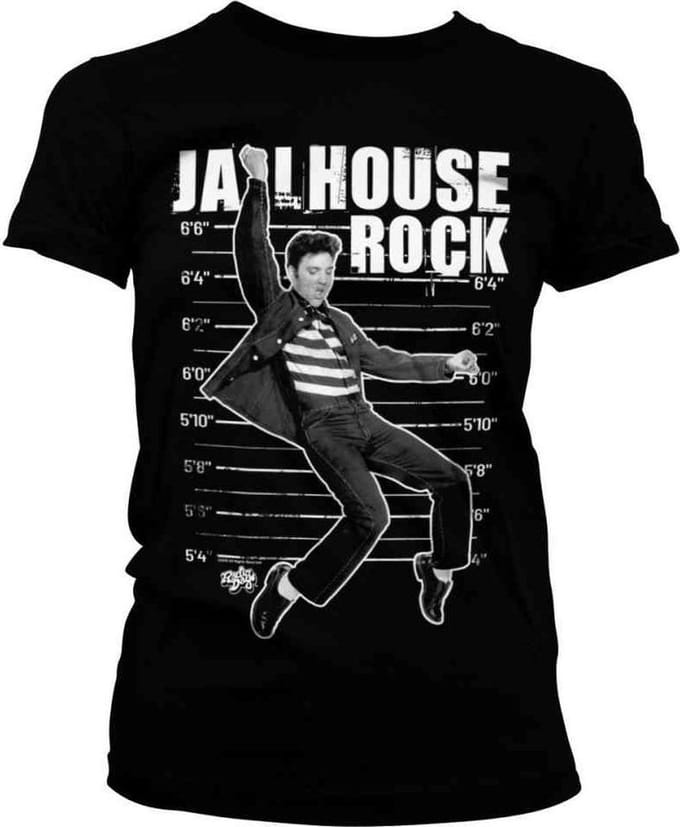 Elvis Presley Dames Tshirt -L- Jailhouse Rock Zwart