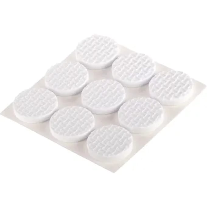 Fix-o-moll Stootdop - Zelfklevend - Wit - Rubber - Diameter 21mm - 9 Stuks