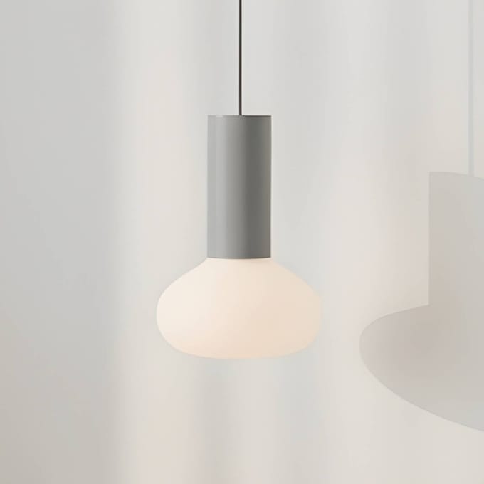 ALDEX Hanglamp Flo, grijs, 1-lamp, glas