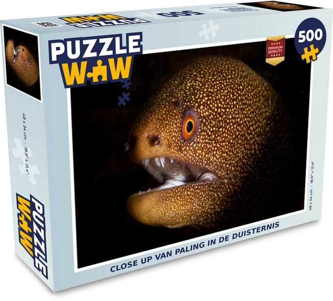 Puzzel Close up van paling in de duisternis - Legpuzzel - Puzzel 500 stukjes