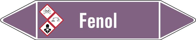 Fenol leidingmarkering op vel - basen 75 x 17 mm - 8 per vel