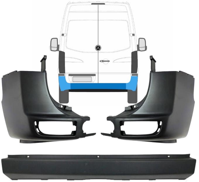 Achterbumper voor Volkswagen Crafter 2005-2017 / Set