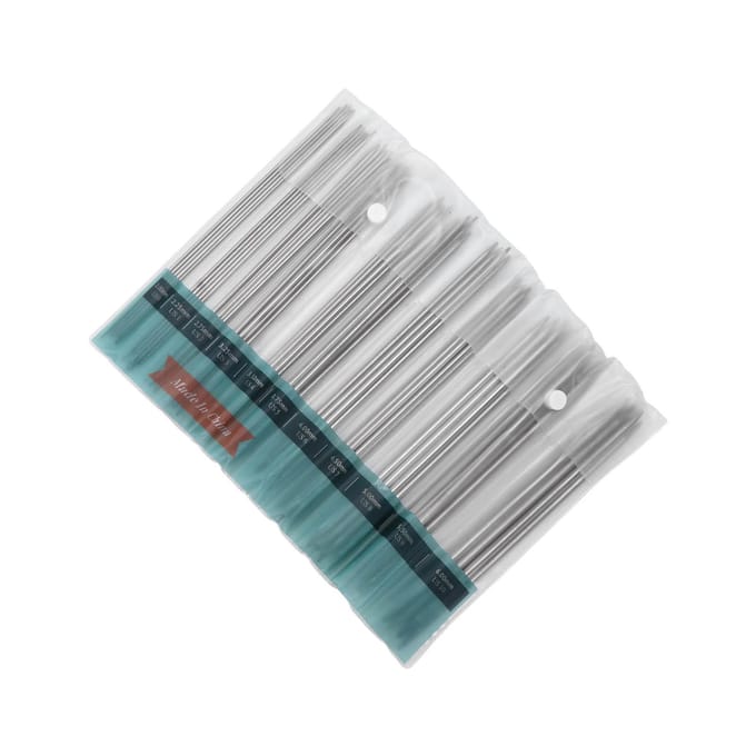 55 stuks Dubbelpuntige Breinaalden Roestvrij Staal Trui Weefpennen Set voor Beginner gray