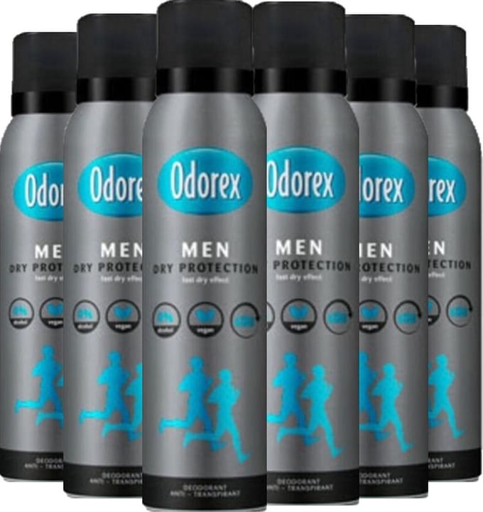 Odorex Deospray Men - Dry Protection 150 ml - Voordeelverpakking 6 stuks