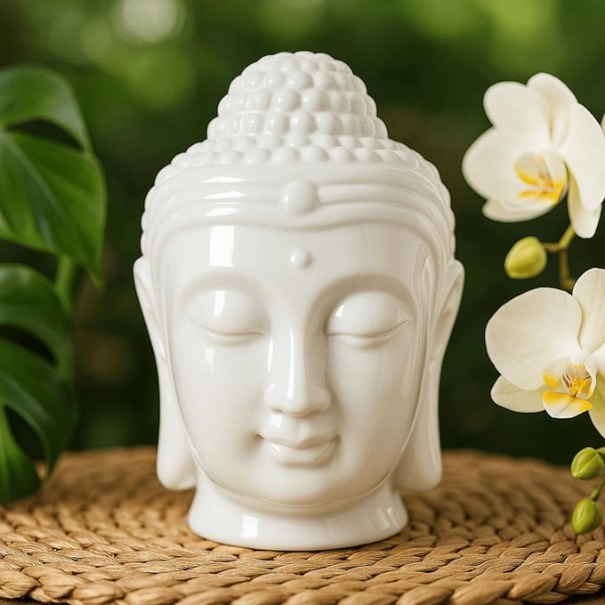 Aroma diffuser - Boeddha wit - 12cm