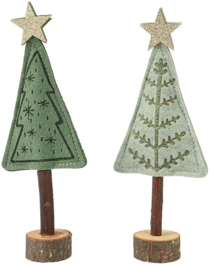 Beeld Kerstboom vilt groen 20cm