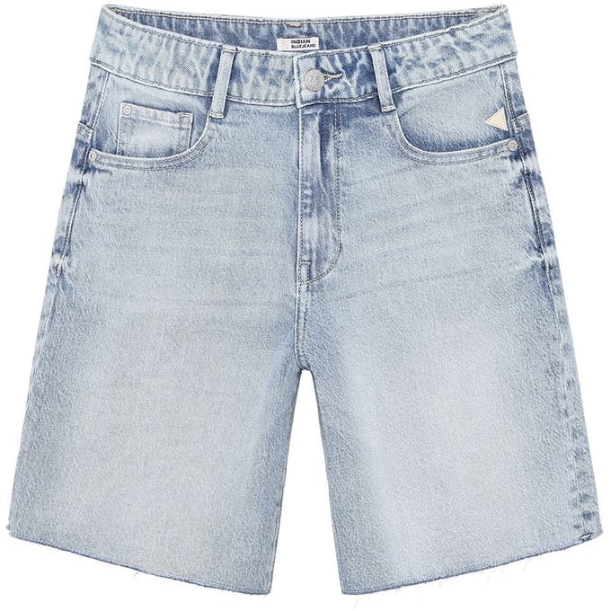 Indian Blue Jeans - Long Denim Short - Used Light Denim - Maat 176