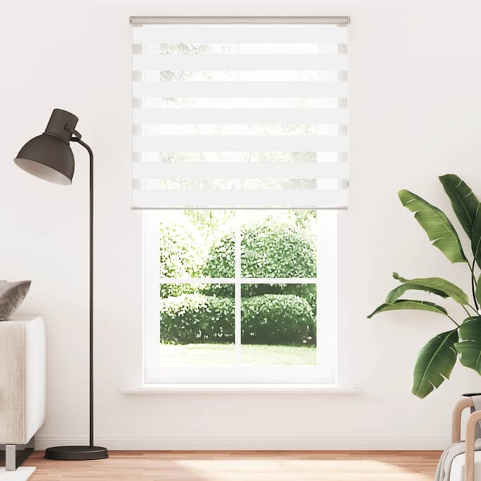 vidaXL Zebra rolgordijn 135x200 cm stofbreedte 130,9cm polyester wit