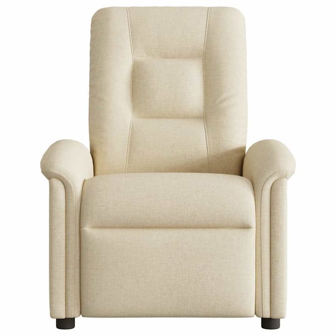 vidaXL - Fauteuil - verstelbaar - stof - crèmekleurig