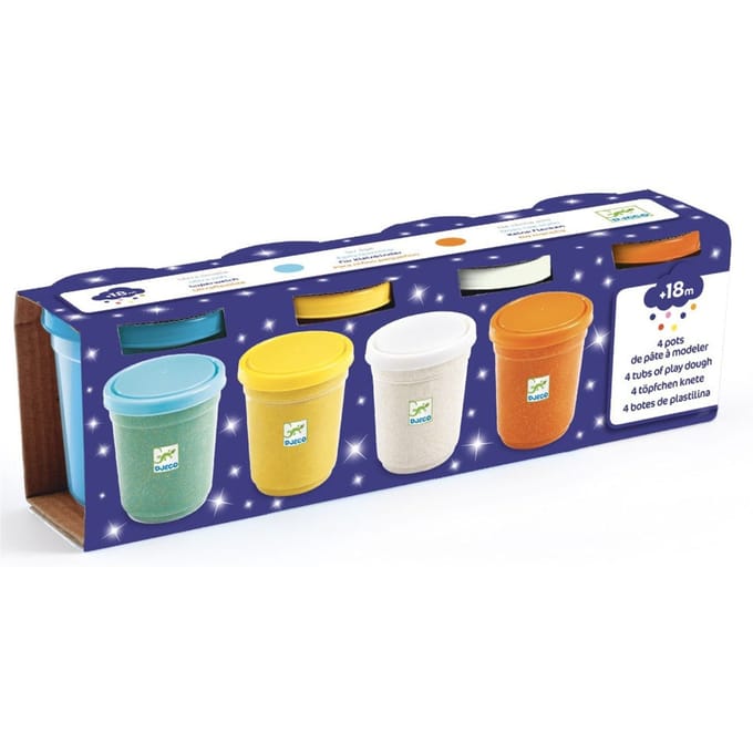 DJECO klei extra soft 4 kleuren glitter 18 mnd+