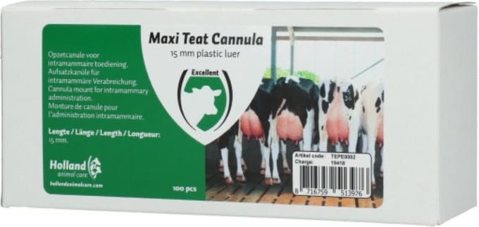 Maxi Teat cannula - 15 mm - plastic luer
