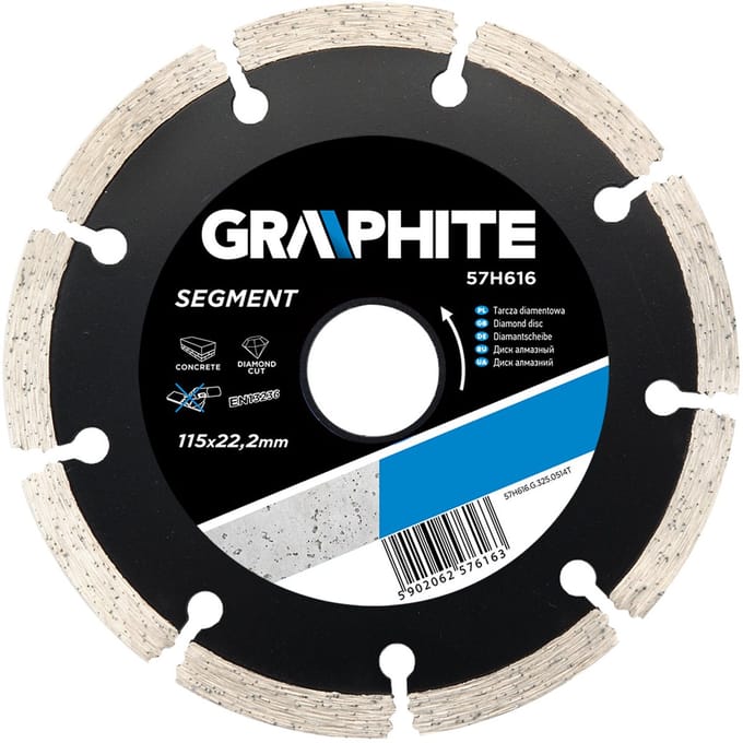 Graphite Serie - Diamant Doorslijpschijf - 115 mm - Segment