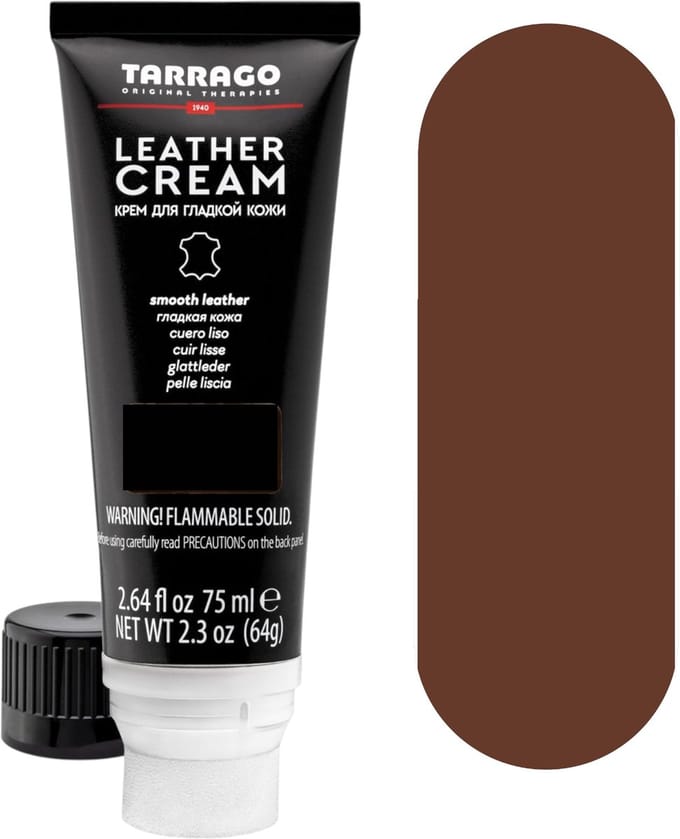 Tarrago leather cream tube + sponsje - 039 Midden Bruin - 75ml