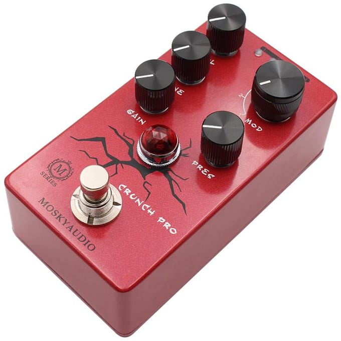 MOSKYAUDIO Gitaar Distortion Pedaal Elektrische Gitaar Effectpedaal Vol/Tone/Gain/Pres Control True rood