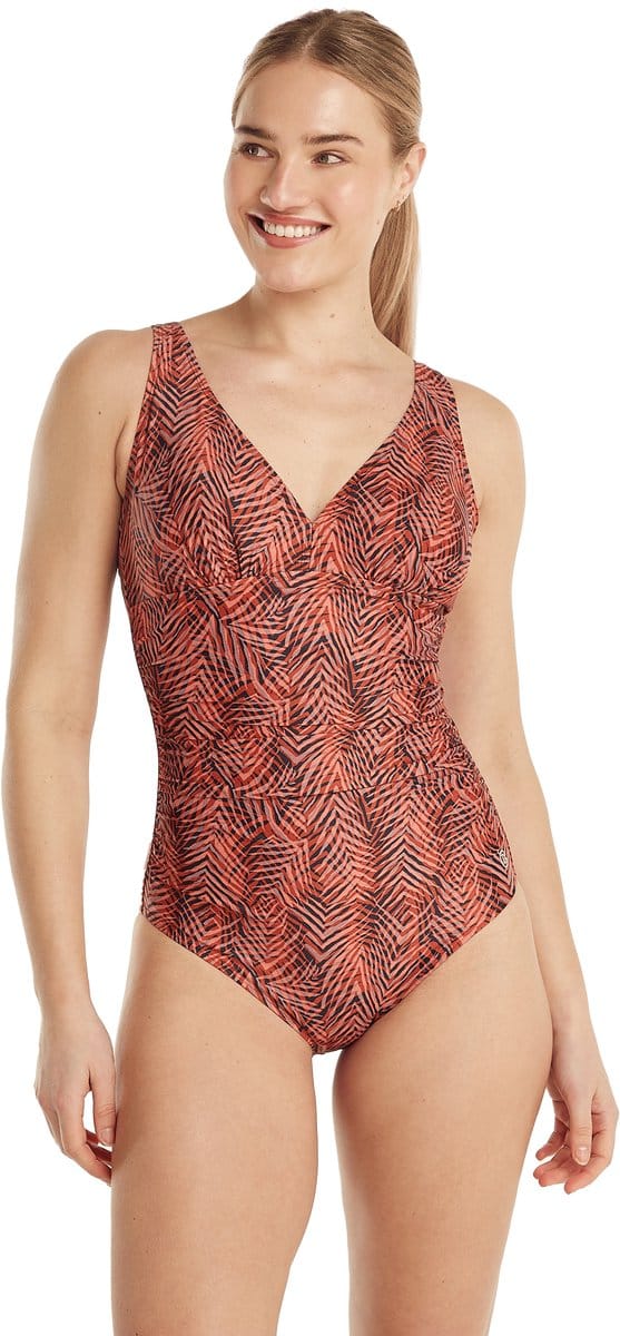 Ten Cate badpak soft cup shape summer leaves navy voor Dames | Maat 44