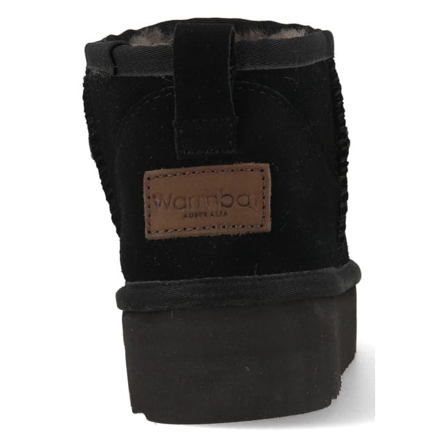 Warmbat Durack Suede Boot Plateau Dames Laarzen - Zwart