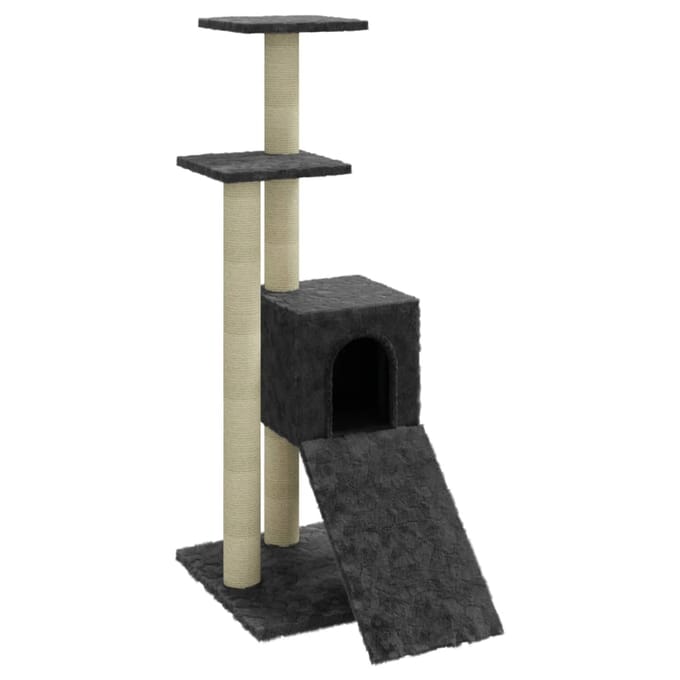 vidaXL - Kattenmeubel - met - sisal - krabpalen - 92 - cm - donkergrijs