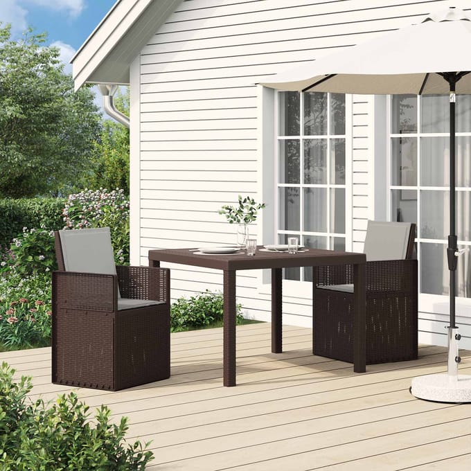 vidaXL - Tuinstoelen - 2 - st - Bruin - en - lichtgrijs - PP