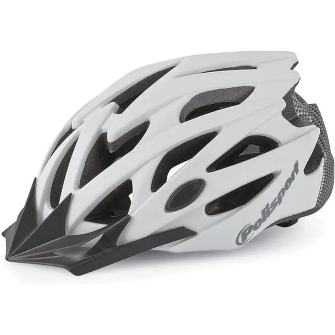 Polisport helm Twig mat wit /carbon M 55-58cm easy-lock