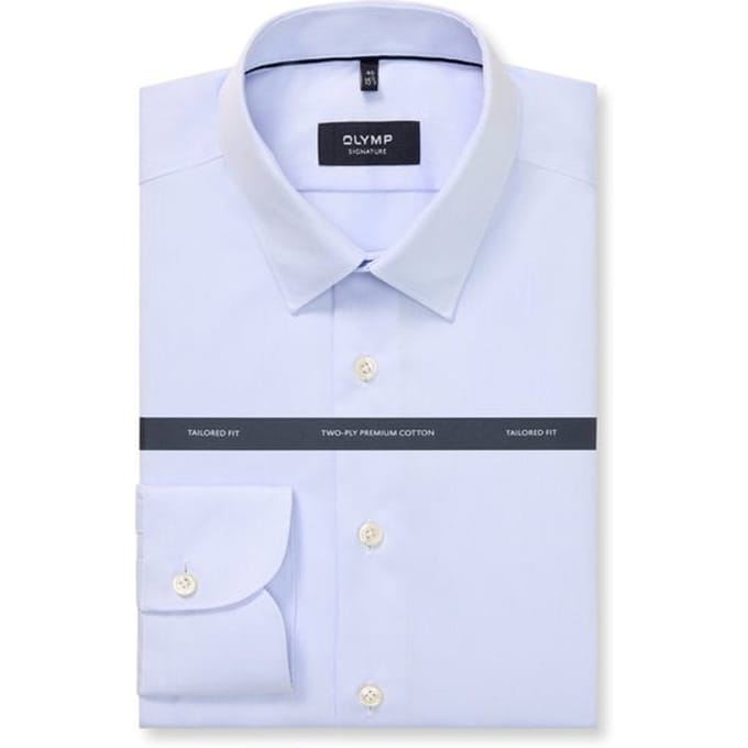 OLYMP Signature Overhemd, Tailored Fit, Signature Kent, Lichtblauw