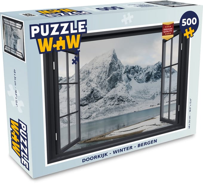 Puzzel Doorkijk - Winter - Berg - Legpuzzel - Puzzel 500 stukjes