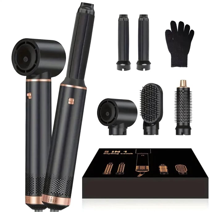 5 in 1 hairstyler Krultang - Krulborstel/Fohnborstel kort haar & lang