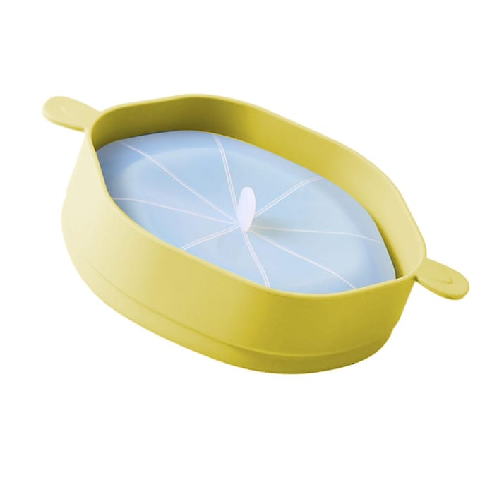 Siliconen Popcorn Emmer met Handvat Opvouwbaar Grote Capaciteit Hittebestendig Magnetron Popcorn Maker Cyan white