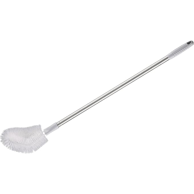 Brosse Bouteille Long Manche Acier Inoxydable Tête Flexible Brosse Nettoyage Seau Eau pour Maison Bureau gris