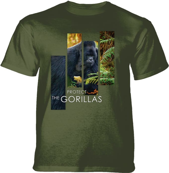 T-shirt Protect Gorilla Split Portrait Green S