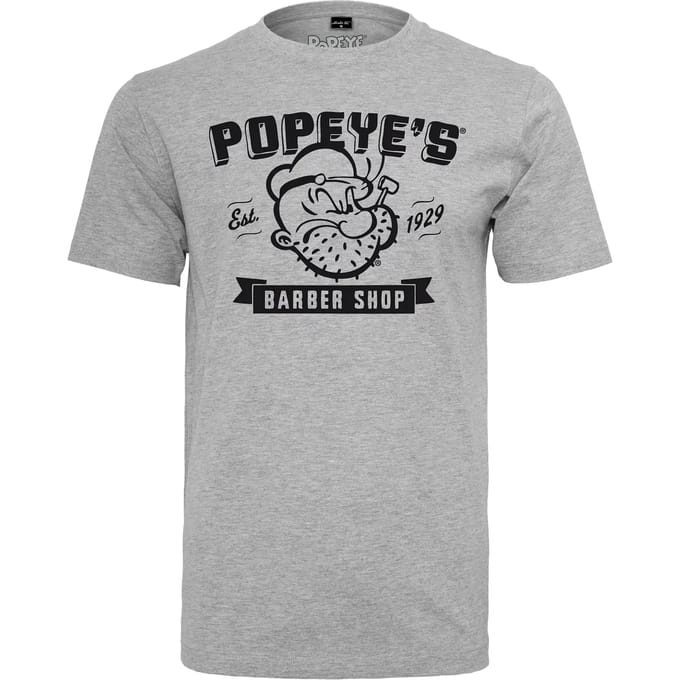 Merchcode Popeye - Barber Shop Heren Tshirt - S - Grijs