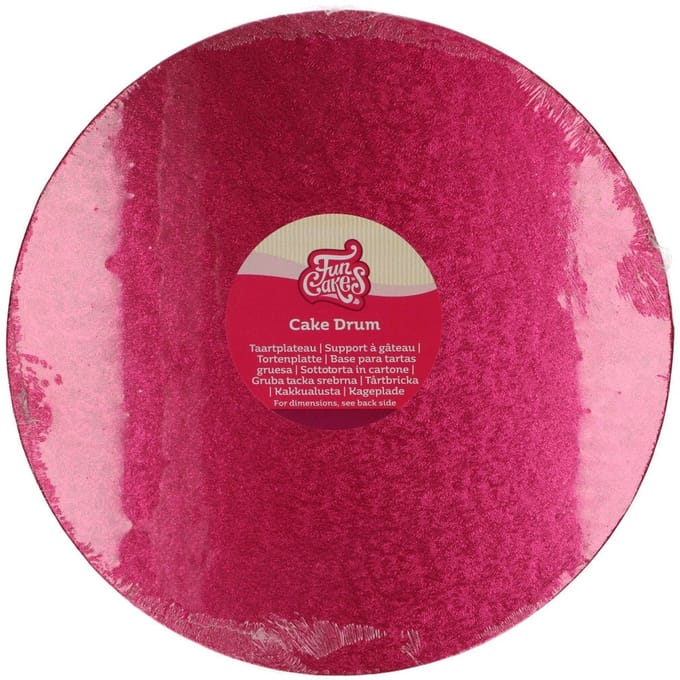 FunCakes Cake Drum Rond - Cerise - Ø30,5 cm / 12 mm - Taartonderlegger - Taartkarton