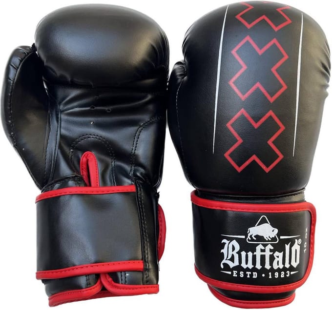 Buffalo Winner bokshandschoenen zwart met rood 10oz