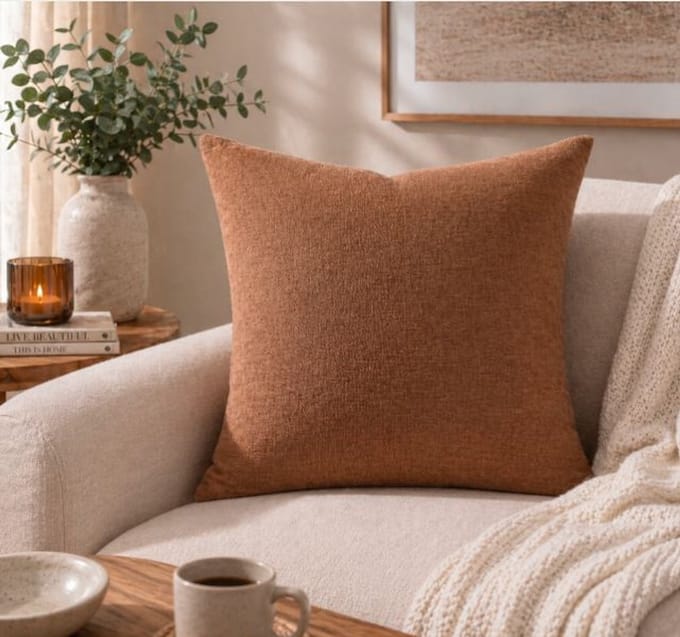 Timeless Linen Collection Kussenhoes - Bruin - 45x45 cm