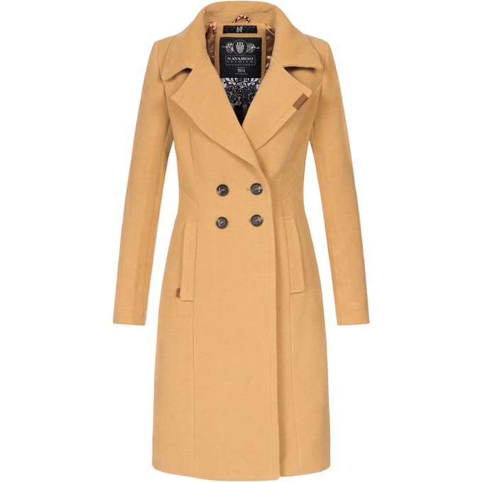 Navahoo Dames Trenchcoat Wooly – Premium Wintermantel met Elegante Pasvorm