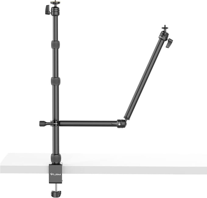 Verstelbare Camera Bureau Mount met 360° Hoofd en Telefoonhouder