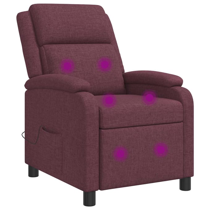 vidaXL - Massage - Relaxstoel - Paars - Stof