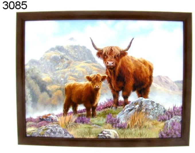 Lesser & Pavey Schootkussen Schotse hooglander - 39,5 x 29,5 cm - stevig blad