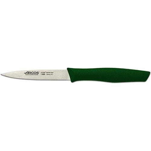 Couteau éplucheur - Arcos - 100mm - Acier inoxydable NITRUM® - Manche en propylène - Vert vert